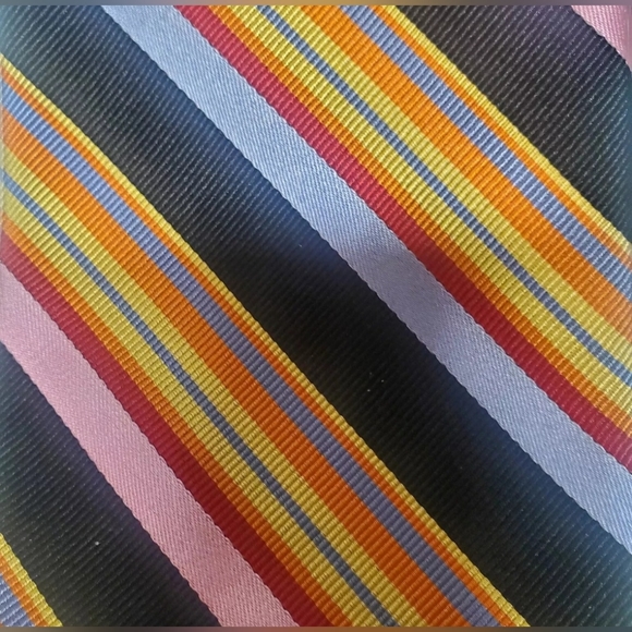 Robert Talbott Tie Duo of Luxe Vibrant Neckties 1 Stripe 1 Geometric Black/Pink - Picture 6 of 10